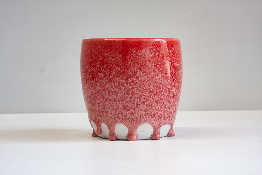 Handmade Small Classic Ceramic Planter - Red