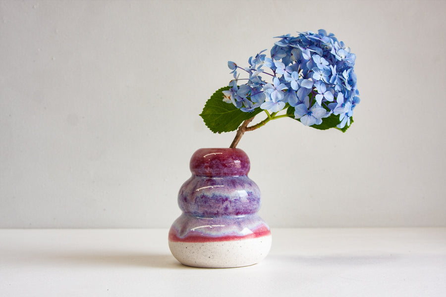 handmade ceramic deep pink vase