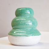 Handmade Ceramic Small Smoosh Vase - Seafoam
