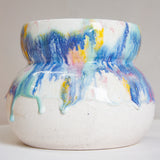 Handmade Ceramic Smoosh Planter - Blue, Pink, Yellow, Green