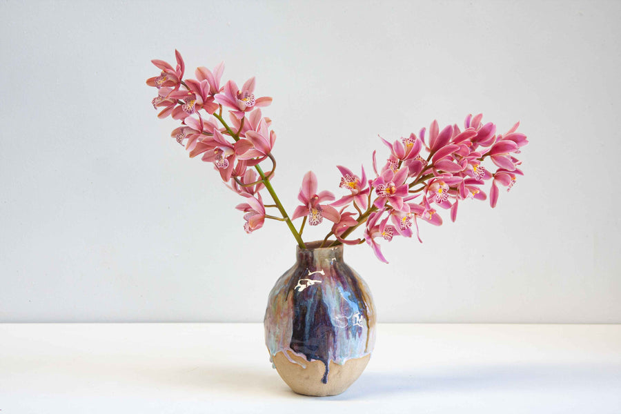 handmade ceramic multicoloured vase