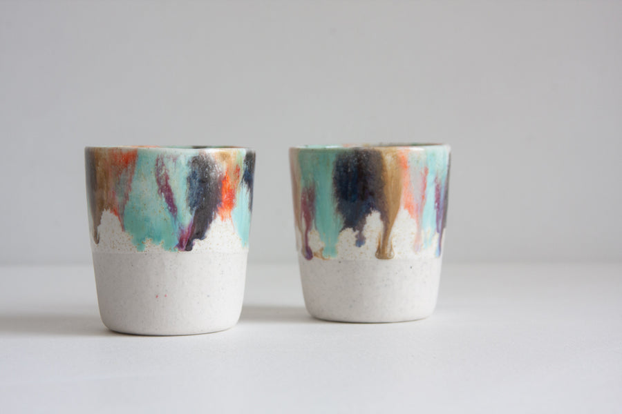 Handmade Ceramic Tumbler Cup - Confetti