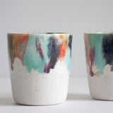 handmade ceramic multicoloured tumbler
