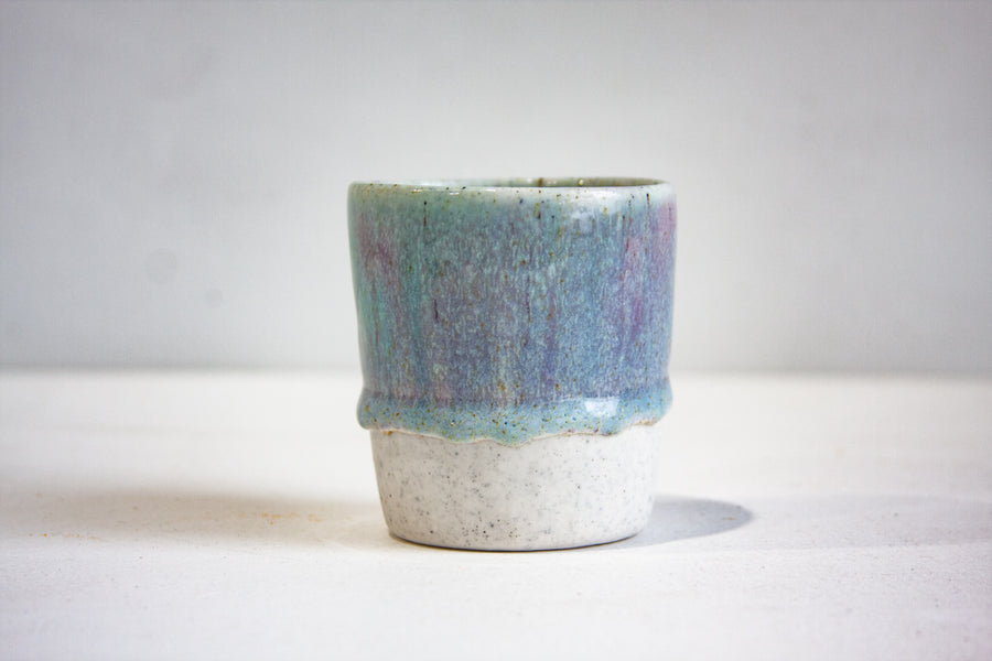 Seconds Sale Handmade Ceramic Tumbler Cup - Pink/Purple & Blue