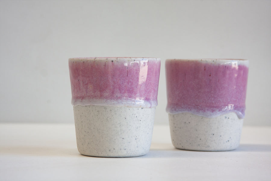 handmade ceramic lilac tumbler