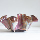 Handmade Ceramic Dark Clay Oyster Bowl - Pinks