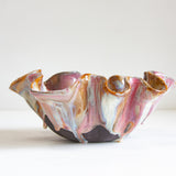 Handmade Ceramic Dark Clay Oyster Bowl - Pinks