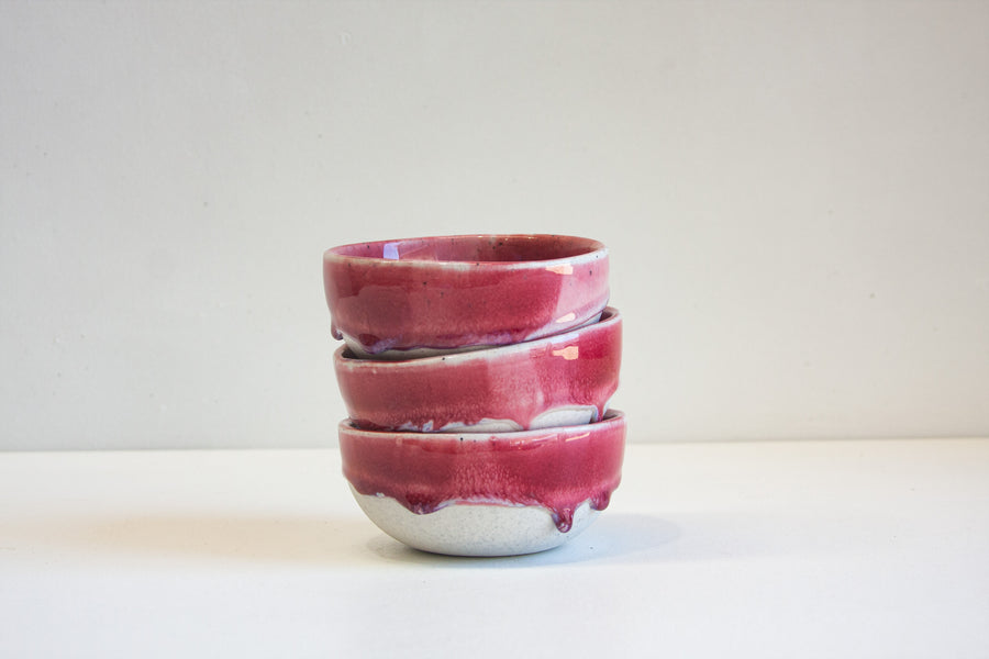 Seconds Sale Handmade Ceramic Breakfast Bowl - Deepest Pink