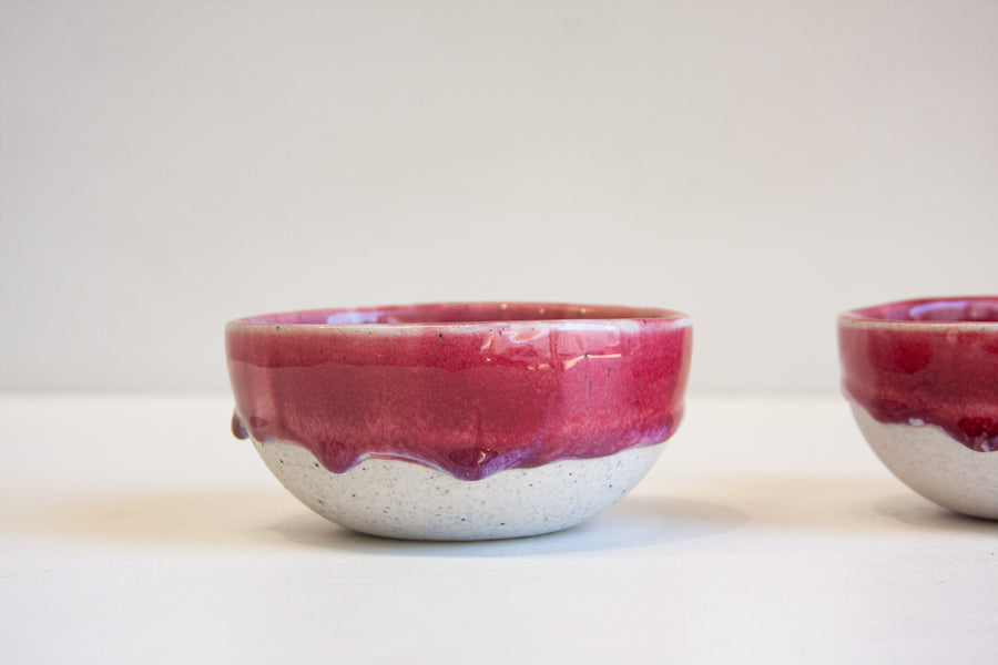 Seconds Sale Handmade Ceramic Breakfast Bowl - Deepest Pink