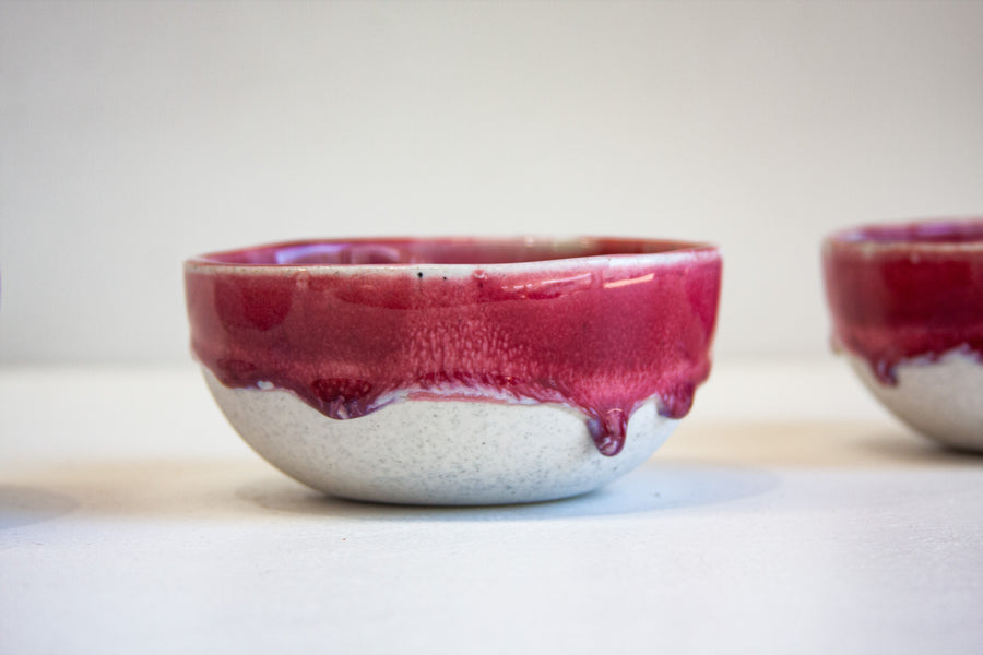 Seconds Sale Handmade Ceramic Breakfast Bowl - Deepest Pink