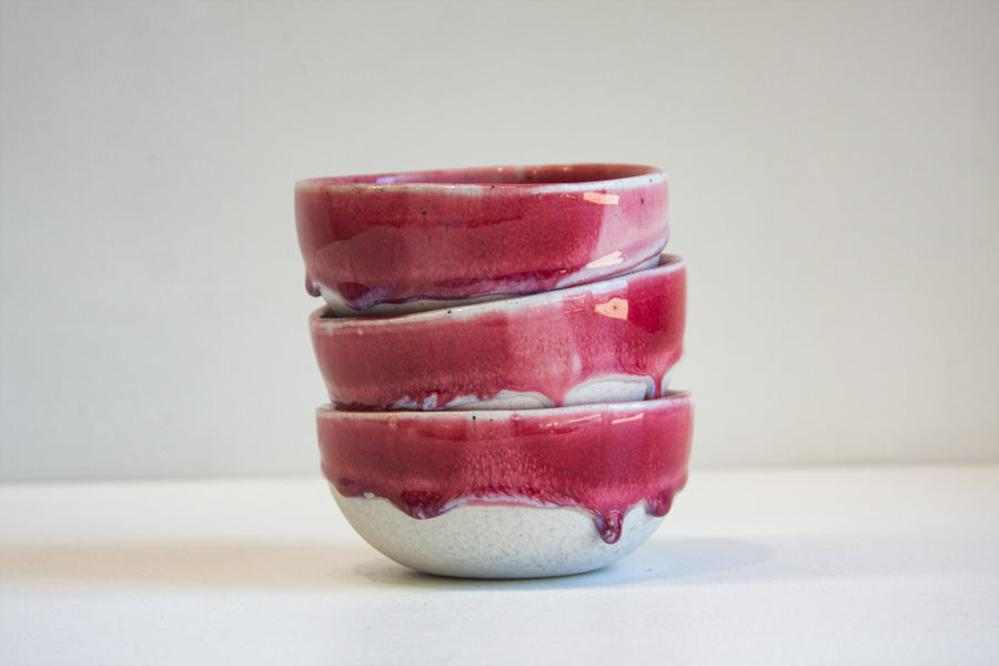 Seconds Sale Handmade Ceramic Breakfast Bowl - Deepest Pink