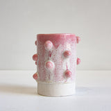Handmade Ceramic Small Bauble Cylinder Vase - Pink