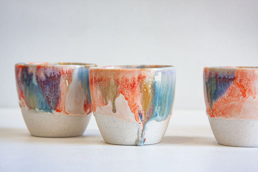 Handmade Ceramic Cup - Orange Surprise