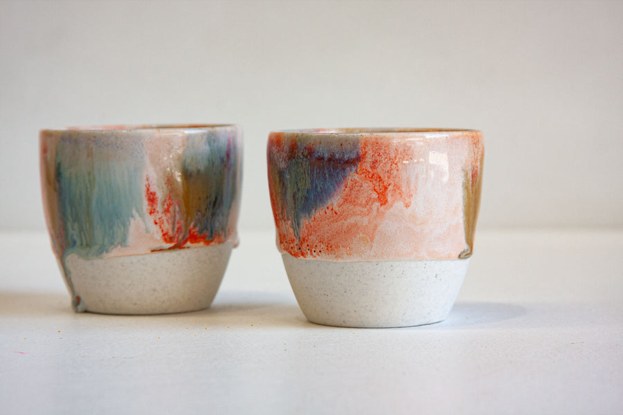 Handmade Ceramic Cup - Orange Surprise