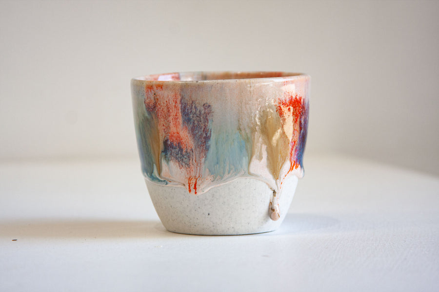 Handmade Ceramic Cup - Orange Surprise