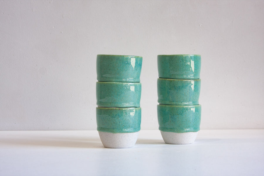 handmade ceramic green cup