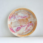 handmade ceramic pink, peach and white deep plate