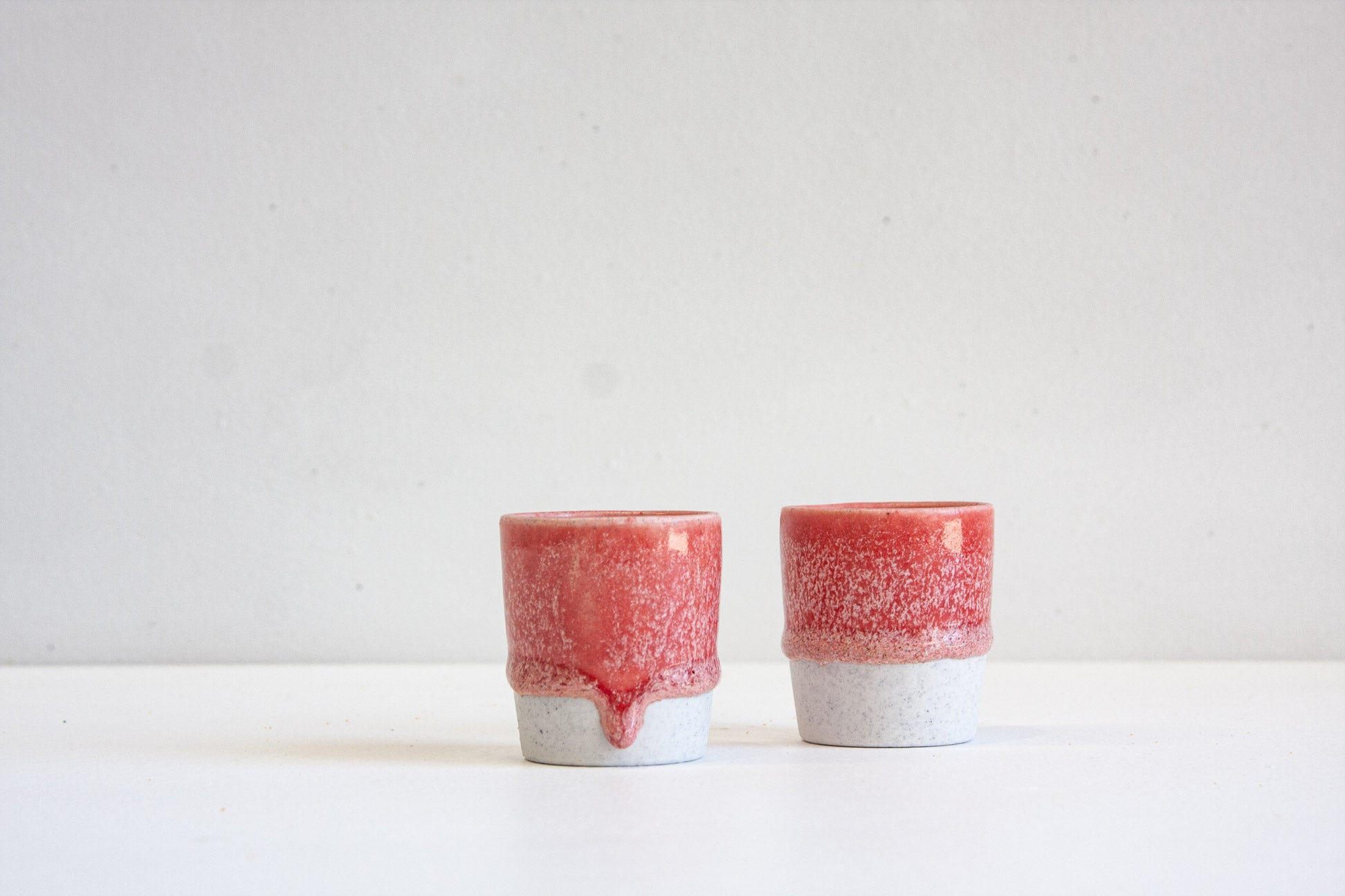 handmade ceramic espresso cup glazed in red