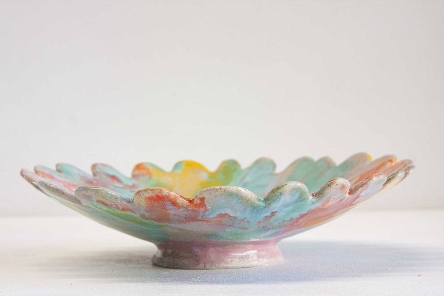 Seconds Sale Handmade Ceramic Footed Fruit Bowl - Colour Theory