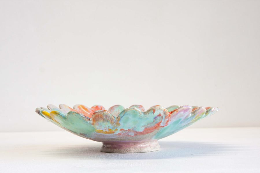Seconds Sale Handmade Ceramic Footed Fruit Bowl - Colour Theory