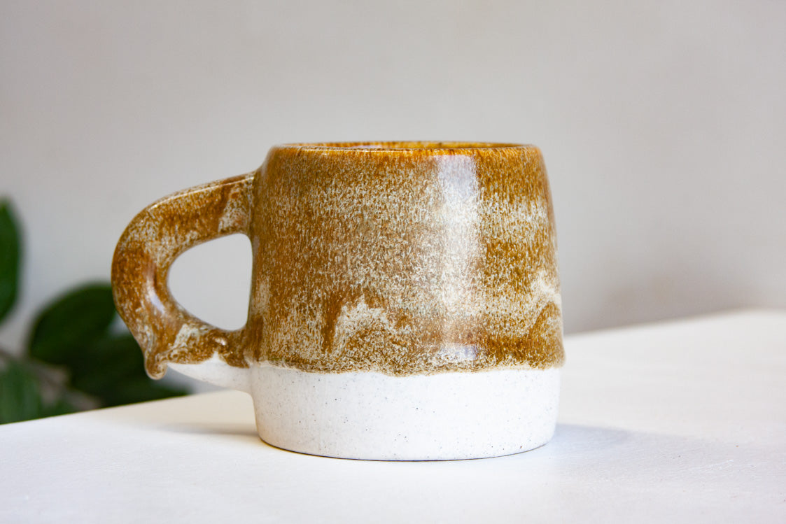 handmade ceramic brown glazed large mug
