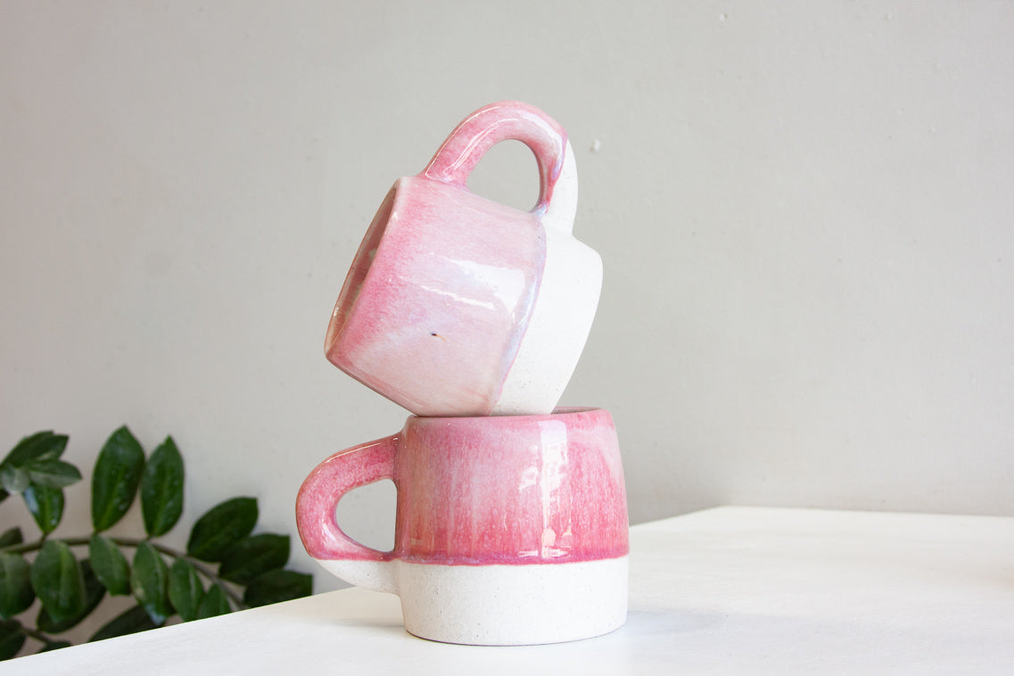 handmade ceramic pink large mug
