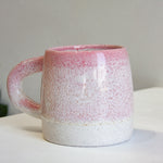handmade ceramic speckled pink large mug