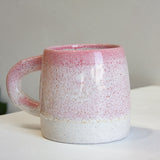 handmade ceramic speckled pink large mug