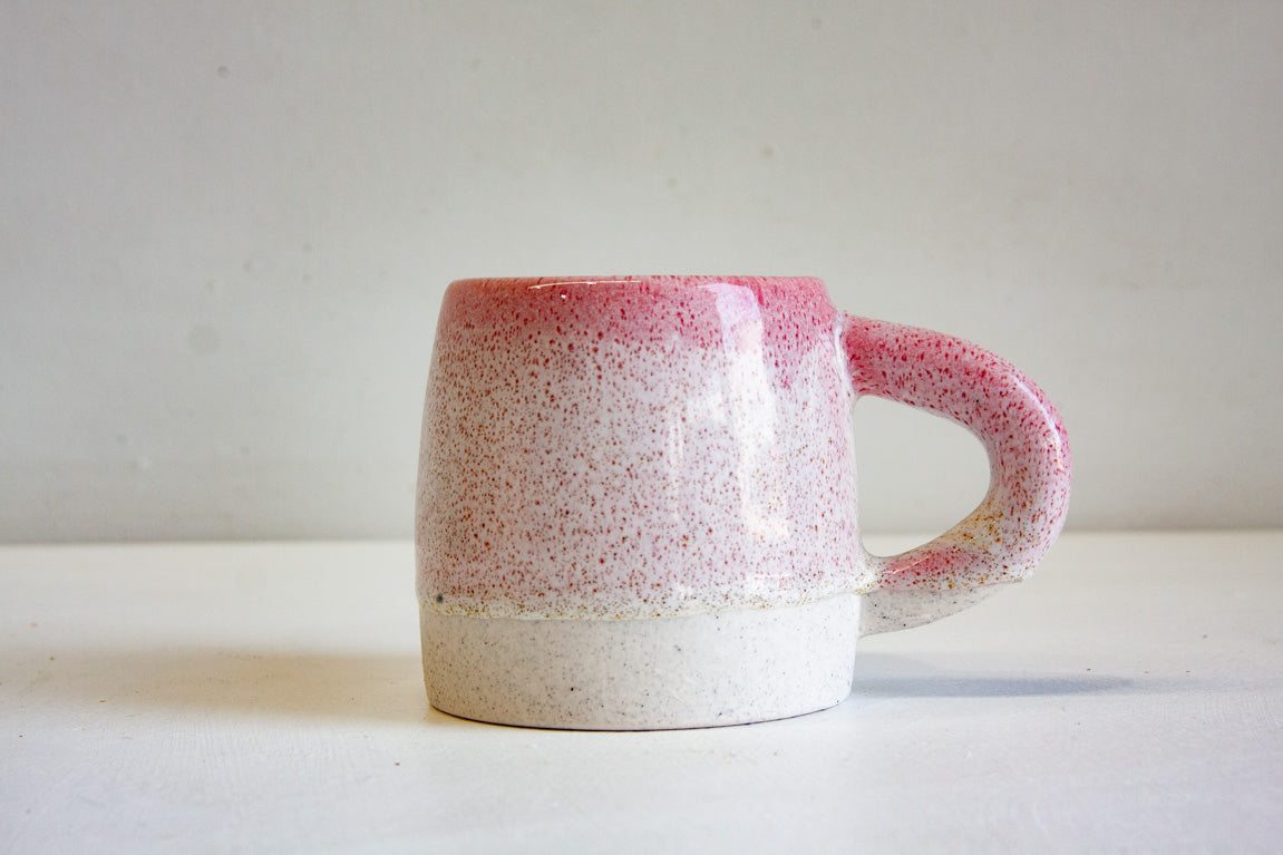 handmade ceramic speckled pink large mug