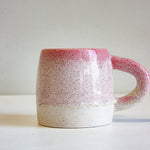 handmade ceramic speckled pink large mug