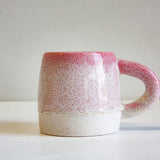 handmade ceramic speckled pink large mug