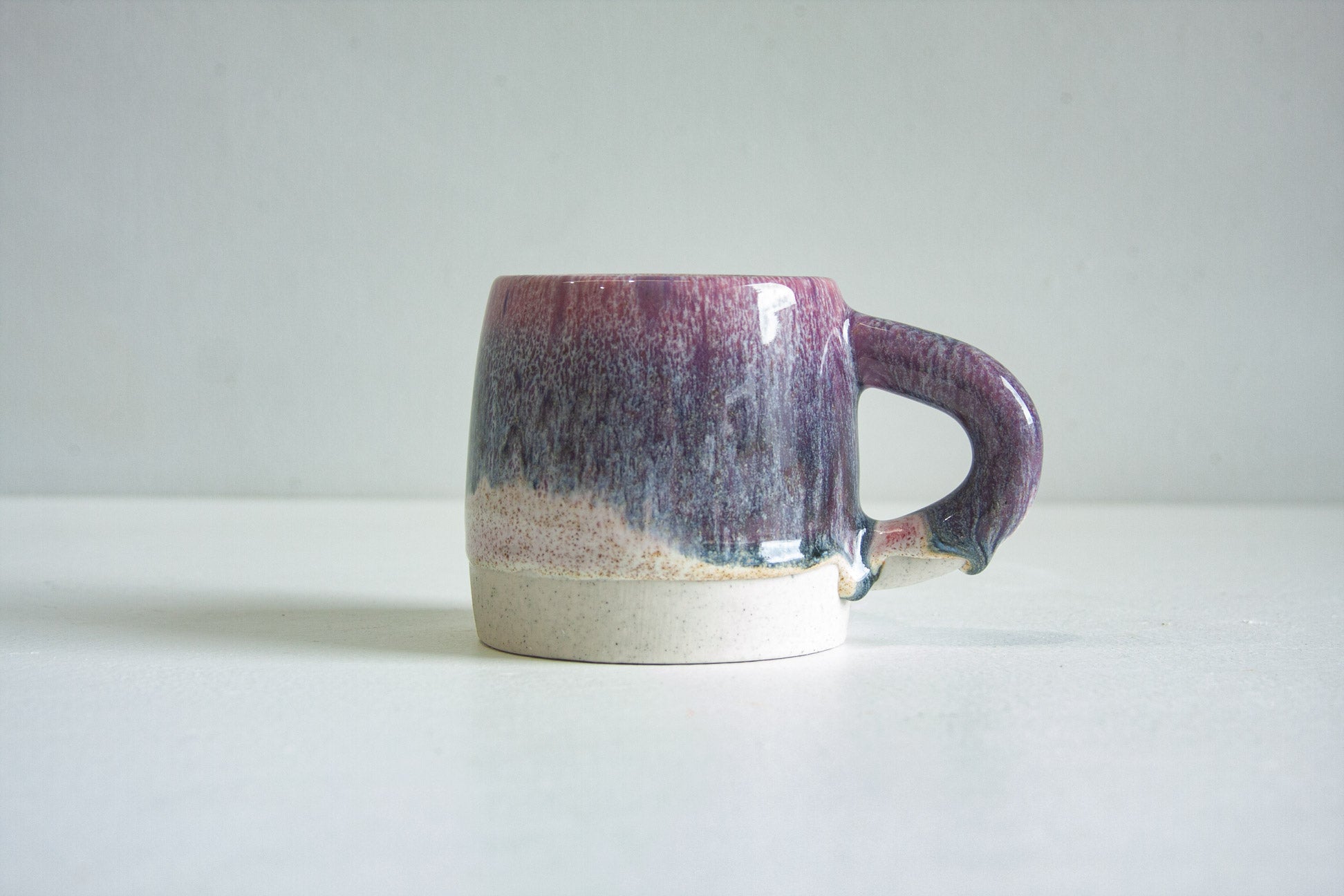 handmade ceramic pink and black large mug