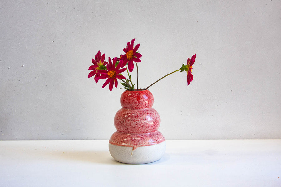 handmade ceramic large sculptural red vase