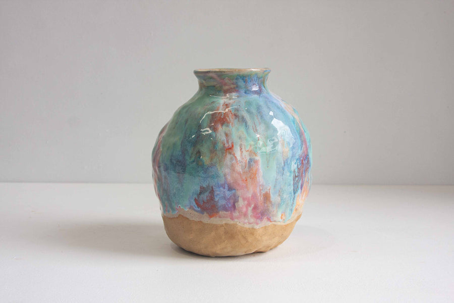 Seconds Sale Handmade Ceramic Large Vase - Fairy Floss
