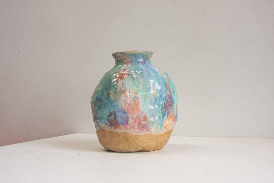 Seconds Sale Handmade Ceramic Large Vase - Fairy Floss