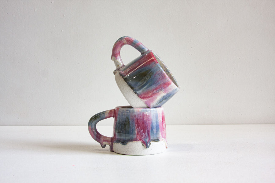 Seconds Sale Handmade Ceramic Mug - Purple & Blue