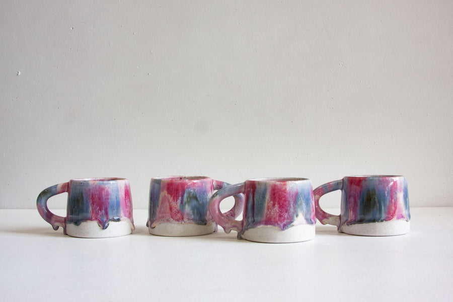 handmade ceramic purple and blue mug