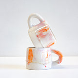 Seconds Sale Handmade Mug - White, Purple, Red