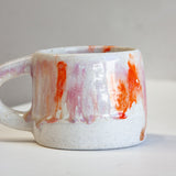 Seconds Sale Handmade Mug - White, Purple, Red