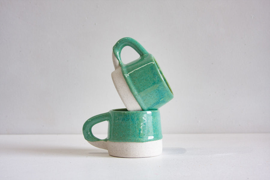 handmade ceramic green mug
