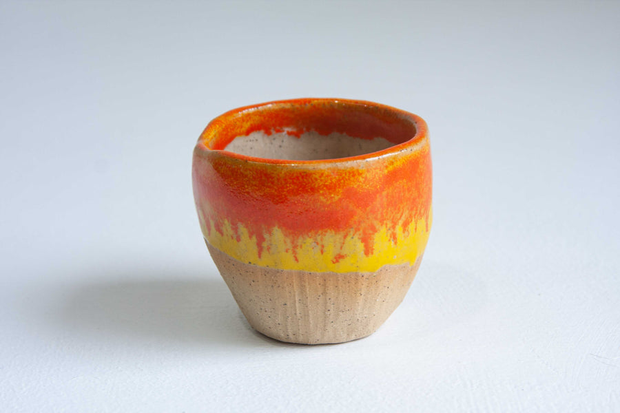 Handmade Ceramic Espresso Pinch Cup - Sunset