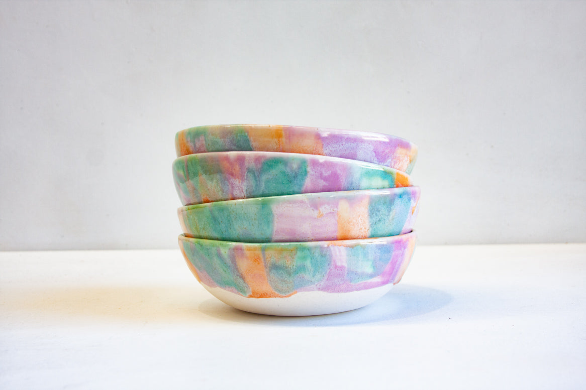 handmade ceramic set of four bowls