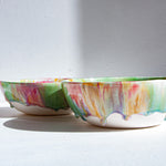handmade ceramic multicoloured glaze pasta bowls