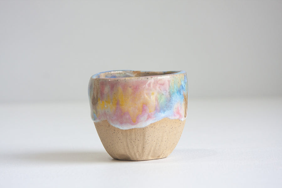 Handmade Ceramic Pinch Cup - Rainbow