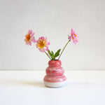 handmade ceramic small sculptural red vase