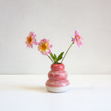 handmade ceramic small sculptural red vase