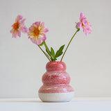 Handmade Ceramic Small Smoosh Vase - Red