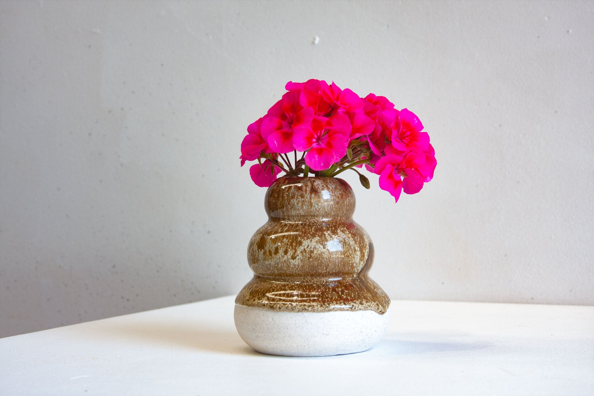 handmade ceramic brown small sculptural vase