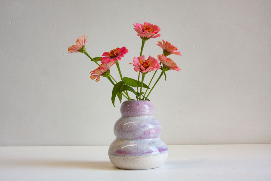 Handmade Ceramic Small Smoosh Vase - Lilac