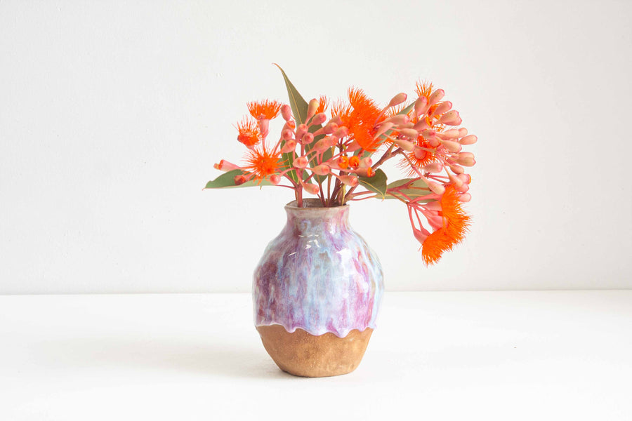 Handmade Ceramic Vase - Purple & Blue